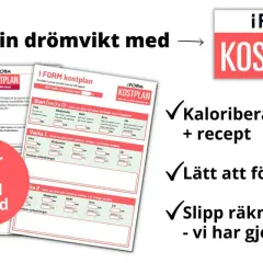 Gratis kostschema för att gå ner i vikt. Enkel och kaloriberäknad kostplan med recept.