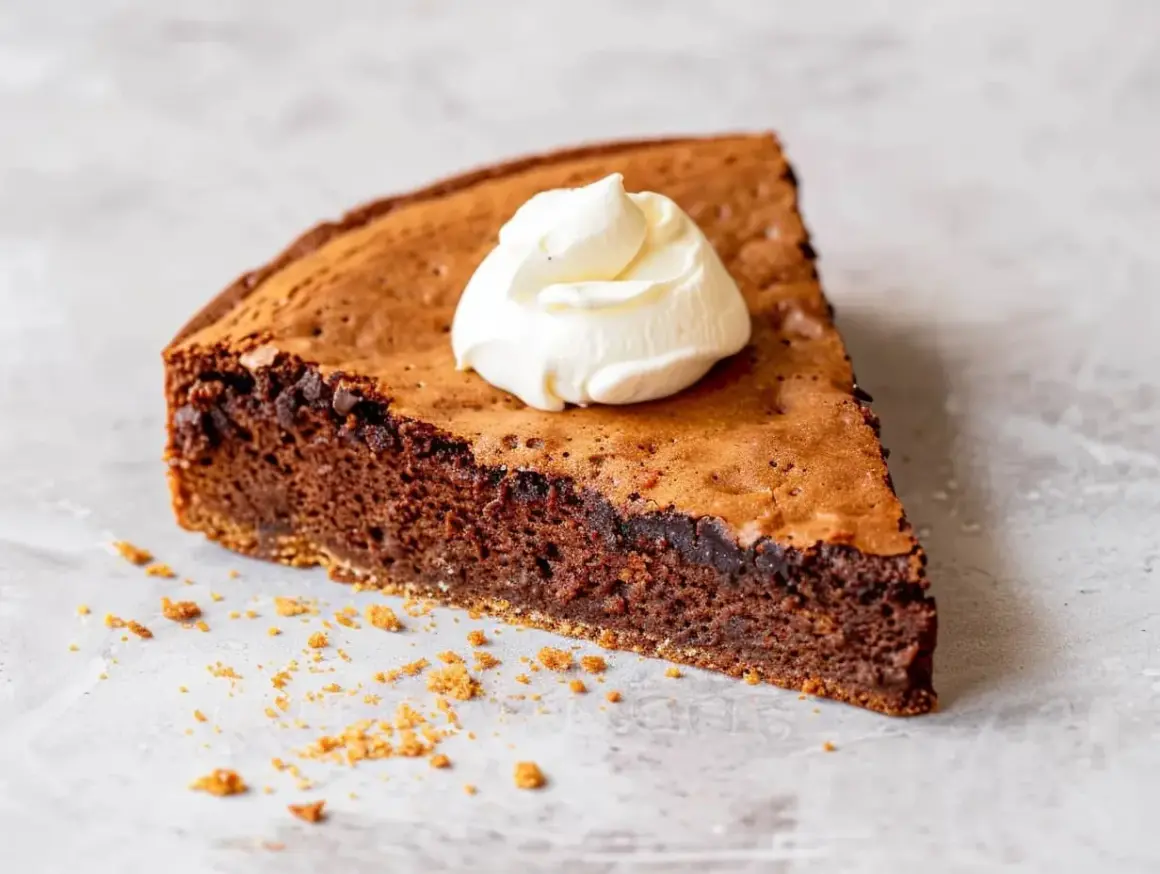 En bit chokladkaka med en klick grädde. Perfekt för dig som vill baka med proteinpulver och njuta av något gott.